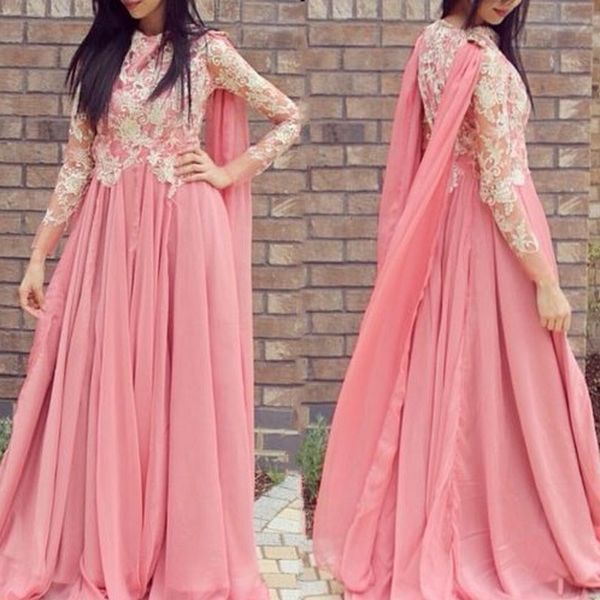 chiffon lace applique prom dresses with cape long sleeve modest a line prom gowns muslim formal dress vestido sirena largo, Black
chiffon lace applique prom dresses with cape long sleeve modest a line prom gowns muslim formal dress vestido sirena largo, Black