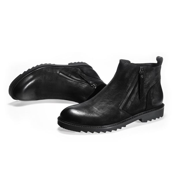 winter new mens thick leather boots british style high shoes male shoes genuine leather cow round toe zipper ankle shoes, Black
winter new mens thick leather boots british style high shoes male shoes genuine leather cow round toe zipper ankle shoes, Black