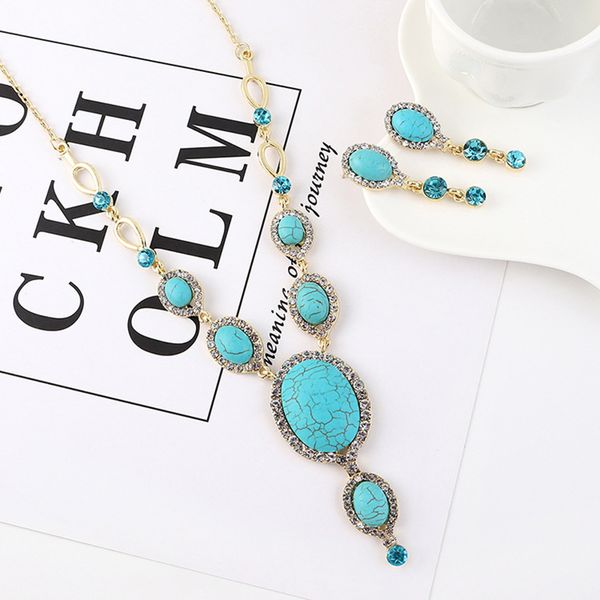 vintage imitation pine stone necklace earring set court temperament jewelry set for women, Silver
vintage imitation pine stone necklace earring set court temperament jewelry set for women, Silver