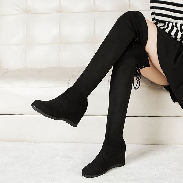 women boots fashion over knee boots ladies increased over elastic stretch platform shoes boot female comfortable shoes sdc78, Black
women boots fashion over knee boots ladies increased over elastic stretch platform shoes boot female comfortable shoes sdc78, Black