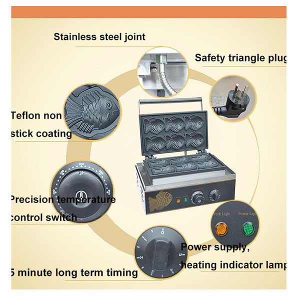 commercial household non-stick pot 6pcs electric and economical operation of high-efficiency waffle taiyaki baking machine baking tray
commercial household non-stick pot 6pcs electric and economical operation of high-efficiency waffle taiyaki baking machine baking tray