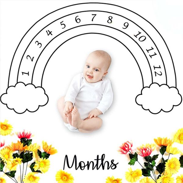 Baby Monthly Milestone Blanket Pgraphy Background Props Pshoot Supplies H55b