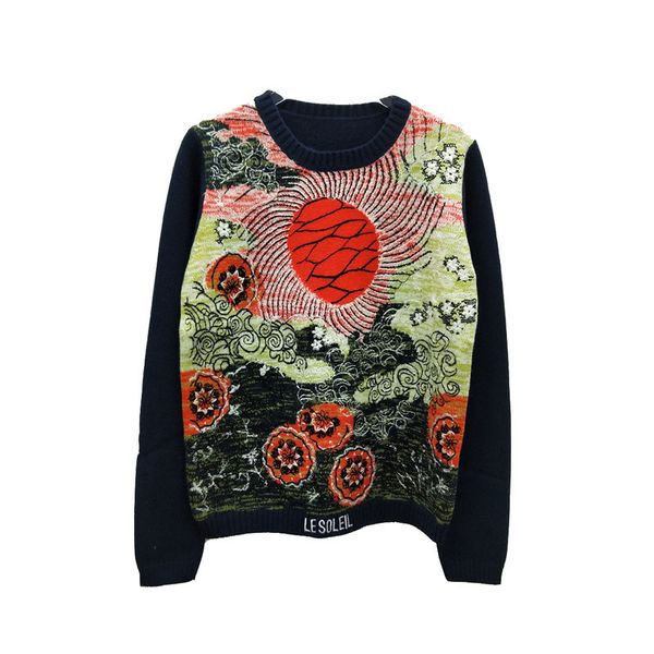 new american fashion knitted sweater early spring 2020 sunrise embroidery round neck long sleeve women s short top, Black;white
new american fashion knitted sweater early spring 2020 sunrise embroidery round neck long sleeve women s short top, Black;white