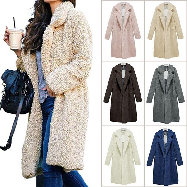 2019 new yfashion woman winter warm coat casual long sleeve solid color soft plush coat, Black
2019 new yfashion woman winter warm coat casual long sleeve solid color soft plush coat, Black