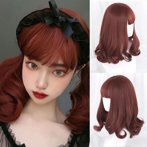 ailiade short red natural curly hair synthetic wigs with neat bangs bob for women cosplay vacation party anime lolita jk, Black
ailiade short red natural curly hair synthetic wigs with neat bangs bob for women cosplay vacation party anime lolita jk, Black