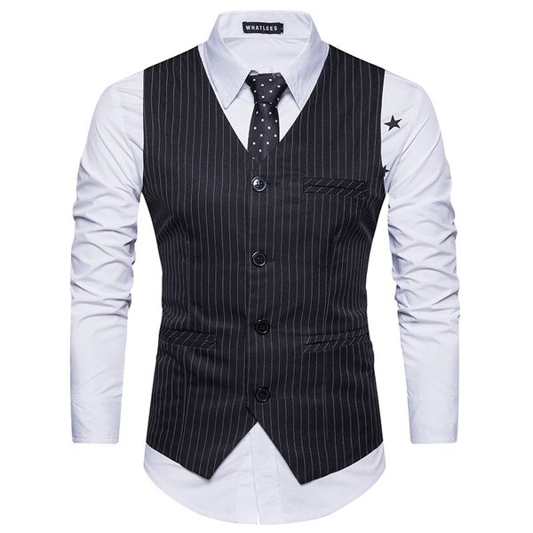 xiu luo 2019 new brand mens england style vests stripe single-breasted v-neck vest men formal blazer vests eu size s-xxl, Black;white
xiu luo 2019 new brand mens england style vests stripe single-breasted v-neck vest men formal blazer vests eu size s-xxl, Black;white