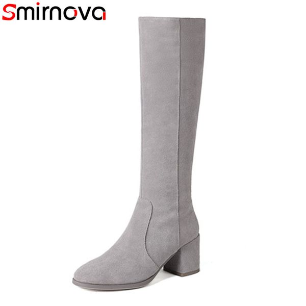 smirnova 2018 new arrival winter knee high boots round toe thick heels boots women gray black suede leather slip on shoes
smirnova 2018 new arrival winter knee high boots round toe thick heels boots women gray black suede leather slip on shoes
