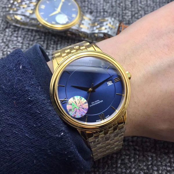 new gold ville blue dial gold bezel dial swiss automatic mechanical mens sport watch stainles steel strap, Slivery;brown
new gold ville blue dial gold bezel dial swiss automatic mechanical mens sport watch stainles steel strap, Slivery;brown