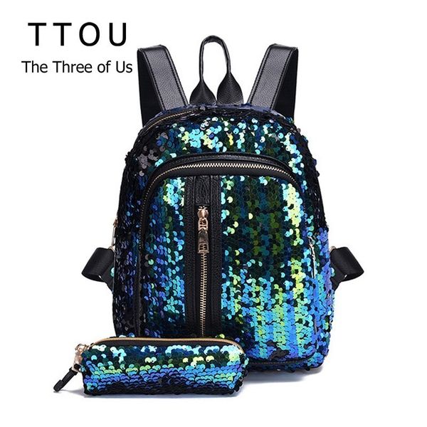 ttou women 2 pcs/set sequins backpack teenage girls fashion bling rucksack students school bag with pencil case clutch mochilas
ttou women 2 pcs/set sequins backpack teenage girls fashion bling rucksack students school bag with pencil case clutch mochilas