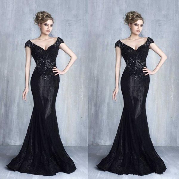tony chaaya 2019 black mermaid prom dresses cap sleeve deep v neck lace appliqued dress evening wear deep sweep train formal gowns
tony chaaya 2019 black mermaid prom dresses cap sleeve deep v neck lace appliqued dress evening wear deep sweep train formal gowns
