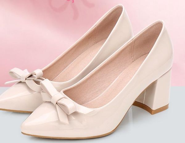 2019 women's shoes in spring and autumn with new style high heel coarse heel pointed end bowknot @2161, Black
2019 women's shoes in spring and autumn with new style high heel coarse heel pointed end bowknot @2161, Black