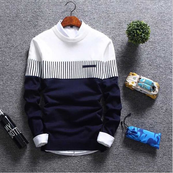 men's sweaters 2018 autumn winter new streetwear fashion stitching male knitwear warm korean slim round collar men clothing, White;black
men's sweaters 2018 autumn winter new streetwear fashion stitching male knitwear warm korean slim round collar men clothing, White;black