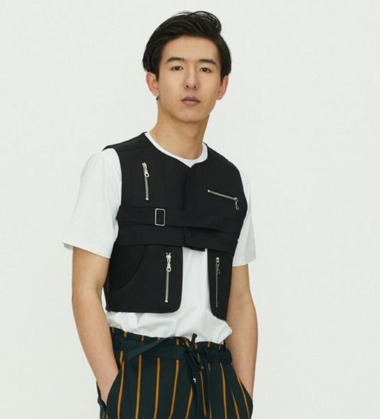 xs-6xl 2020 new men's clothing hair stylist gd fashion original designer black vest plus size stage singer costumes, Black;white
xs-6xl 2020 new men's clothing hair stylist gd fashion original designer black vest plus size stage singer costumes, Black;white