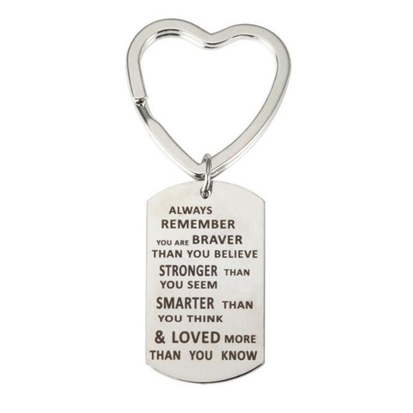 fashion accessories engraving square necklace pendant key ring 'always remember you are braver than', Silver
fashion accessories engraving square necklace pendant key ring 'always remember you are braver than', Silver