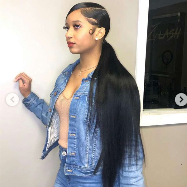 diva hair 24'' long silky straight ponytails clip in human hair pony tail remy hair extension wrap round hairpiece 1b color, Black
diva hair 24'' long silky straight ponytails clip in human hair pony tail remy hair extension wrap round hairpiece 1b color, Black
