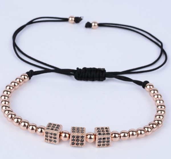 square gold silver rose gold cz zircon macrame bracelet bn324 charm braided pulseira luxury copper braiding rope bangles, Black
square gold silver rose gold cz zircon macrame bracelet bn324 charm braided pulseira luxury copper braiding rope bangles, Black