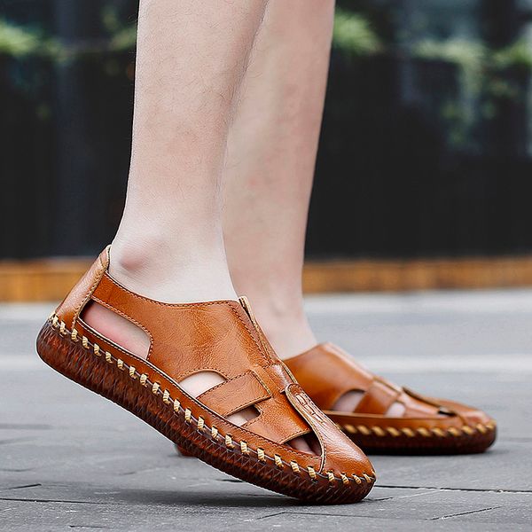 genuine leather summer men sandals outdoor soft shoes beach roman men sandals breathable slippers bohemia big size 48, Black
genuine leather summer men sandals outdoor soft shoes beach roman men sandals breathable slippers bohemia big size 48, Black