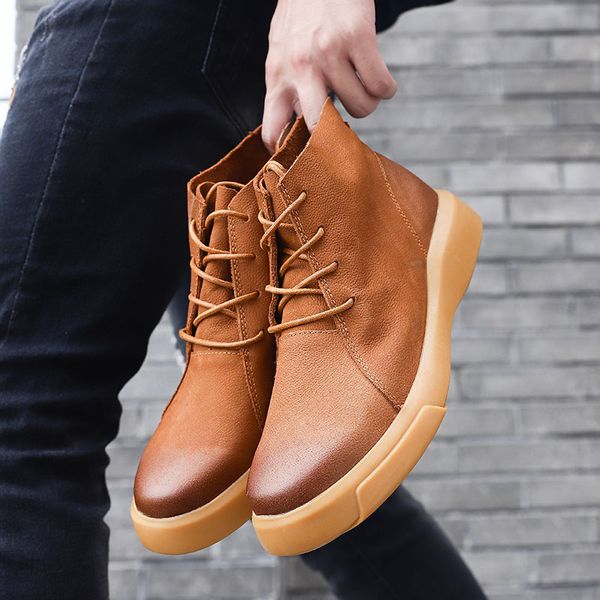 2020 autumn new men boots cow leather ankle boots creative pu desert winter fluff men sneakers safety boot, Black
2020 autumn new men boots cow leather ankle boots creative pu desert winter fluff men sneakers safety boot, Black