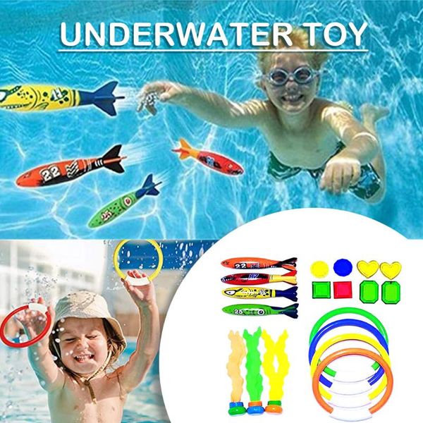 Children's Swimming Toy Diving Ring Seaweed Diving Stick Water Torpedo Rocket Throwing Toys Summer Game Swimming Pool Toys Gifts