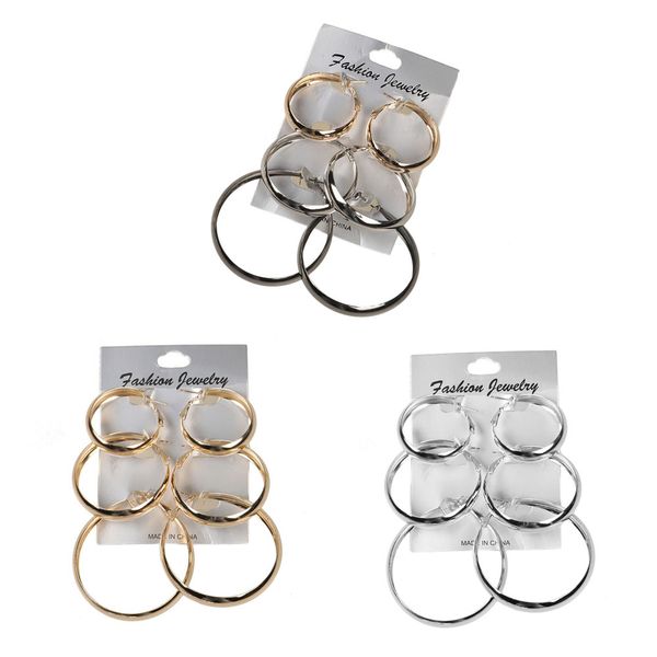 fashion brincos large female oversize loop earring jewelry silver gold color smooth hoop circle earrings set for women, Golden;silver
fashion brincos large female oversize loop earring jewelry silver gold color smooth hoop circle earrings set for women, Golden;silver