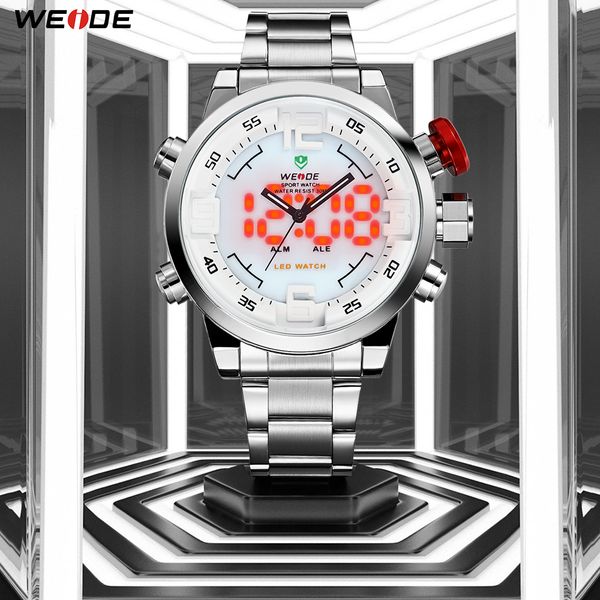 weide original business brand mens waterproof stainless steel silver led analog-digital display white dial wrist watch for man, Slivery;brown
weide original business brand mens waterproof stainless steel silver led analog-digital display white dial wrist watch for man, Slivery;brown