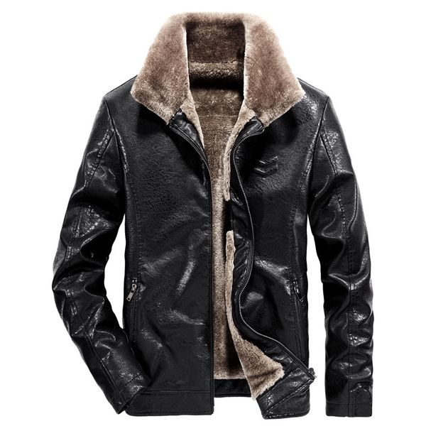 new 2019 faux fur business leisure men leather jacket zipper fleece men's warm jacket coat thick outerwear, Black
new 2019 faux fur business leisure men leather jacket zipper fleece men's warm jacket coat thick outerwear, Black