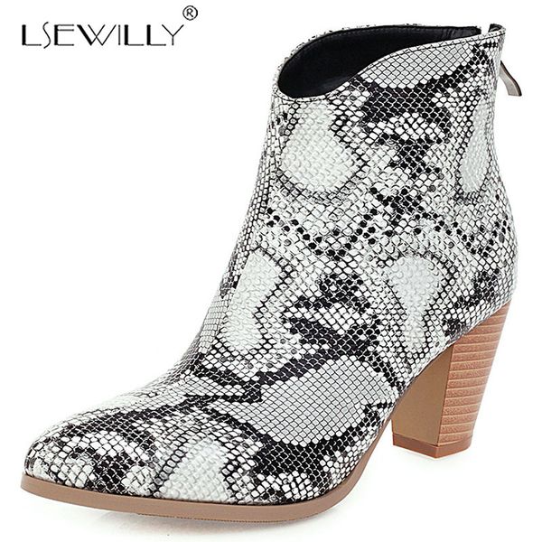 lsewilly 2020 big size 33-47 classic women boots thick high heels pointed toe ladies shoes winter fashion snake ankle boots, Black
lsewilly 2020 big size 33-47 classic women boots thick high heels pointed toe ladies shoes winter fashion snake ankle boots, Black