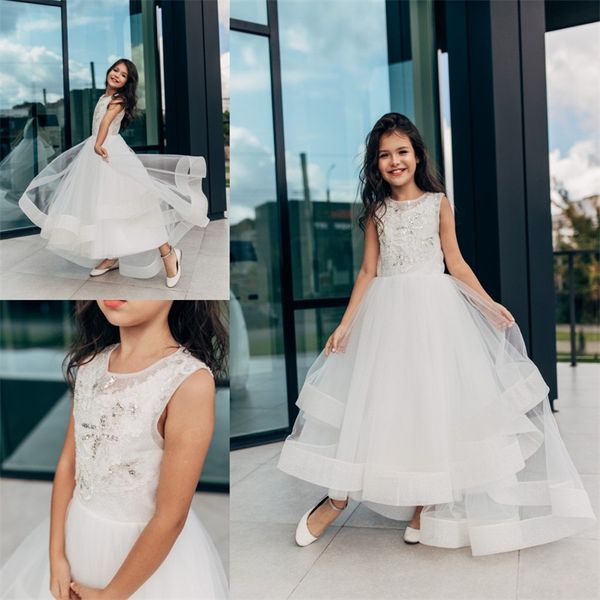 2020 a-line pageant gowns jewel sleeveless applique lace sequins flower girl dress sweep train custom made sell birthday gown, White;blue
2020 a-line pageant gowns jewel sleeveless applique lace sequins flower girl dress sweep train custom made sell birthday gown, White;blue