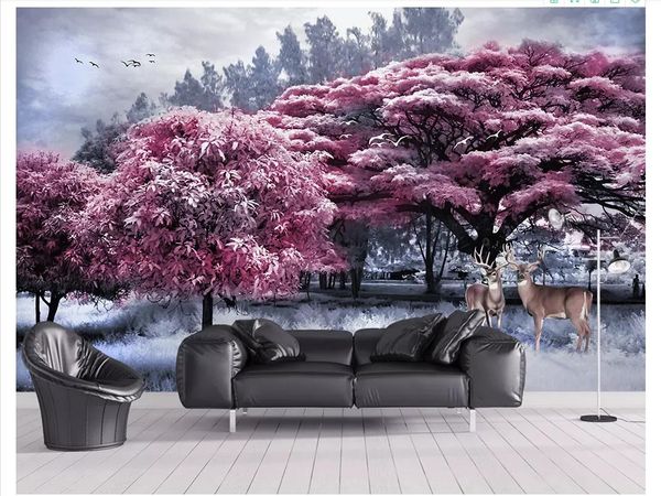 3d custom wall papers home decor p wallpaper beautiful pink forest big tree elk scenery bedroom sofa tv background wall decoration
3d custom wall papers home decor p wallpaper beautiful pink forest big tree elk scenery bedroom sofa tv background wall decoration