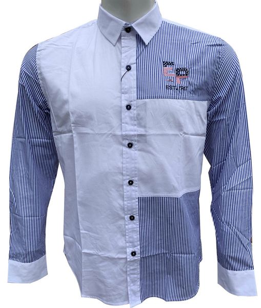 2019 new eden park fashion men long sleeve clothing brand shirts chemise masculine cotton shirt casual park male striped shirt, Blue;gray
2019 new eden park fashion men long sleeve clothing brand shirts chemise masculine cotton shirt casual park male striped shirt, Blue;gray