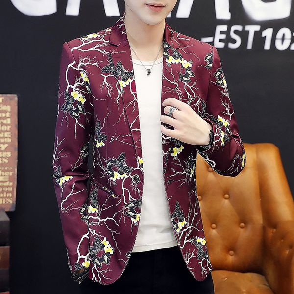 fall 2019 men new printed piece suit youth fashion leisure joker butterfly flower suit, White;black
fall 2019 men new printed piece suit youth fashion leisure joker butterfly flower suit, White;black