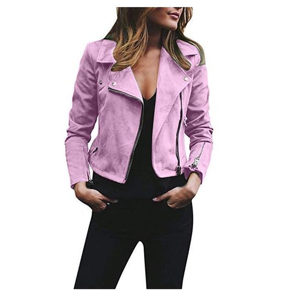 fashion lapel neck zipper fly coats casual solid color women outerwear with button women designer jackets, Black;brown
fashion lapel neck zipper fly coats casual solid color women outerwear with button women designer jackets, Black;brown