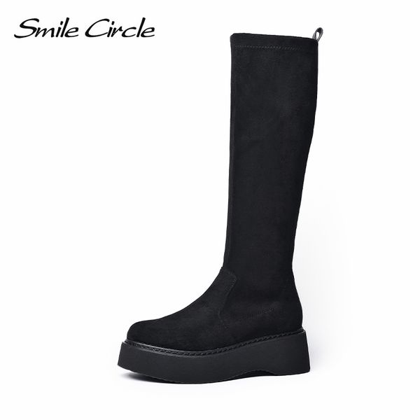 smile circle sheep suede over the knee boots women thigh high long flat platform boots 2019 autumn elasticity women shoes, Black
smile circle sheep suede over the knee boots women thigh high long flat platform boots 2019 autumn elasticity women shoes, Black