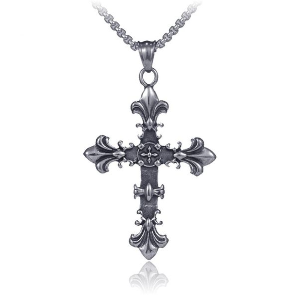european and american retro style titanium steel cross pendant street hip hop rock stainless steel men's necklace 9-x00106, Silver
european and american retro style titanium steel cross pendant street hip hop rock stainless steel men's necklace 9-x00106, Silver