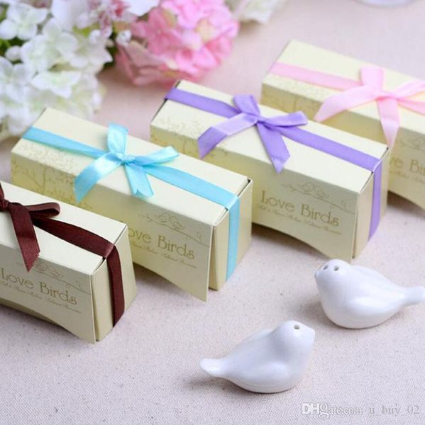 wedding favor love bird salt and pepper shaker set party gift with package box ing 
wedding favor love bird salt and pepper shaker set party gift with package box ing