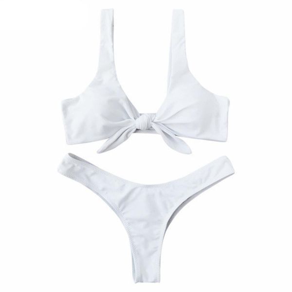 swimsuit women knotted padded thong bikini set mid waisted solid color scoop neck brazilian biquni beach swimwear fitness, White;black
swimsuit women knotted padded thong bikini set mid waisted solid color scoop neck brazilian biquni beach swimwear fitness, White;black