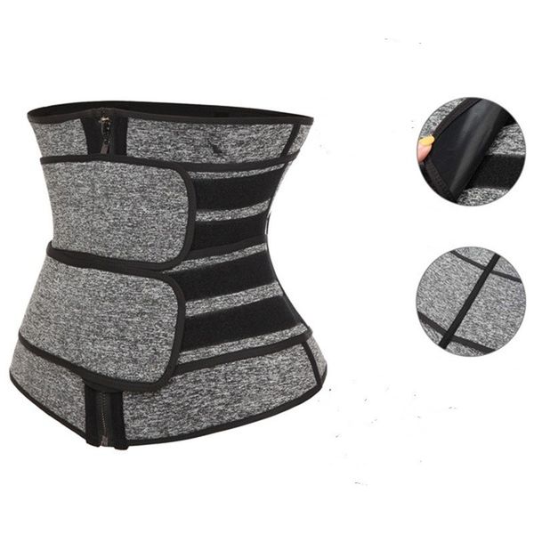 waist support drop double compression belt and zipper women workout slimming trainer, Black;gray
waist support drop double compression belt and zipper women workout slimming trainer, Black;gray