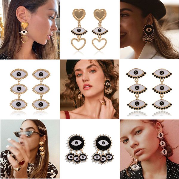 2020 new fashion heart evil eye drop earring for women trendy gold color long dangle statement earrings party jewelry gift, Silver
2020 new fashion heart evil eye drop earring for women trendy gold color long dangle statement earrings party jewelry gift, Silver