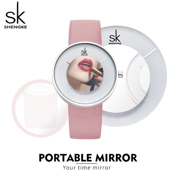 shengke brand fashion women watches lady creative mirror glass leather strap waterproof quartz-watches feminine +gift box, Slivery;brown
shengke brand fashion women watches lady creative mirror glass leather strap waterproof quartz-watches feminine +gift box, Slivery;brown