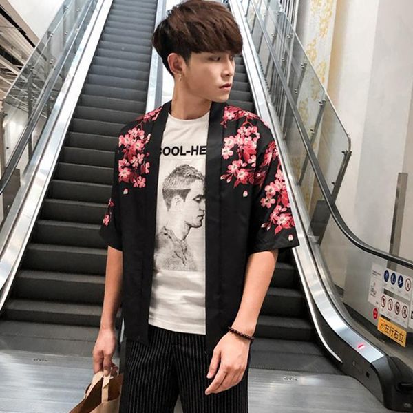 mens japanese kimono casual fall clothes cardigan half sleeves open front cloak male jackets coat, Black;brown
mens japanese kimono casual fall clothes cardigan half sleeves open front cloak male jackets coat, Black;brown