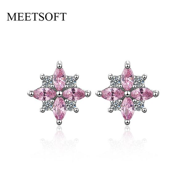 meetsoft 925 sterling silver prevent allergy pink zircon star flower stud earrings for women classic round jewelry gift, Golden;silver
meetsoft 925 sterling silver prevent allergy pink zircon star flower stud earrings for women classic round jewelry gift, Golden;silver