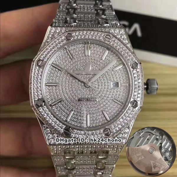5 styles 41mm full diamond selfwinding miyota automatic mens watch 15400st.oo.1220st.02 dense diamond dial diamonds steel bracelet watches, Slivery;brown
5 styles 41mm full diamond selfwinding miyota automatic mens watch 15400st.oo.1220st.02 dense diamond dial diamonds steel bracelet watches, Slivery;brown