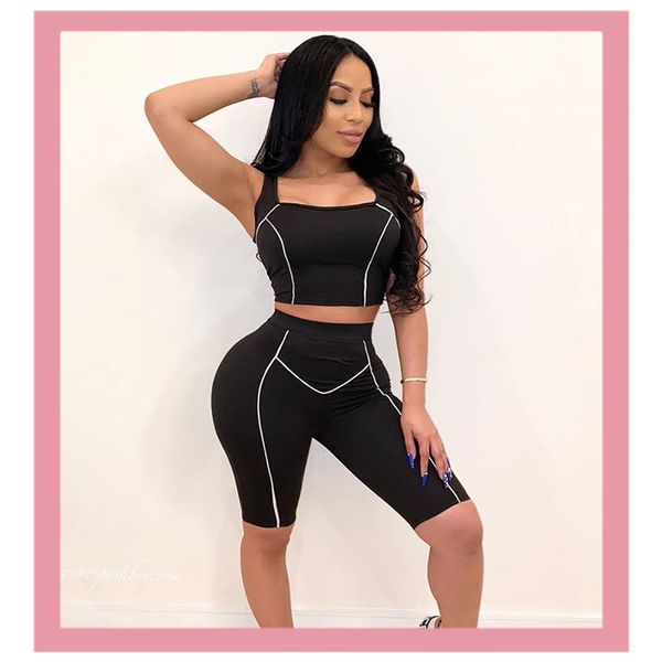 two piece dress 2021 summer reflective striped tracksuit crop and biker sports sets club matching outfits joggers women, White
two piece dress 2021 summer reflective striped tracksuit crop and biker sports sets club matching outfits joggers women, White