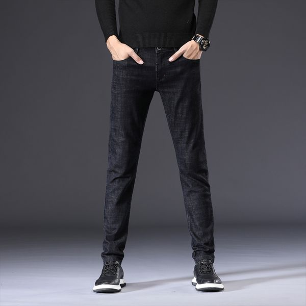 new jeans men's slim legged elastic pants men's versatile black pants midweight men clothes 2020, Blue 
new jeans men's slim legged elastic pants men's versatile black pants midweight men clothes 2020, Blue