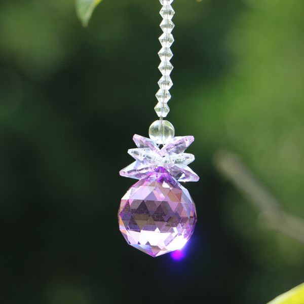 1pcs purple crystal suncatcher prisms hanging ball pendant rainbow maker wedding decoratin home decor
1pcs purple crystal suncatcher prisms hanging ball pendant rainbow maker wedding decoratin home decor
