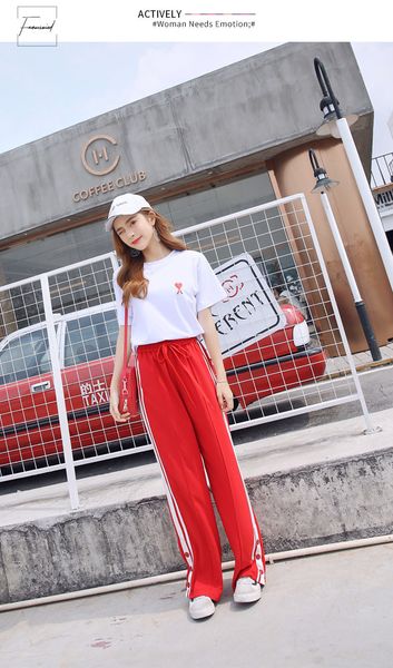 korean waist pants high summer loose wide leg pants black casual side stripe sweatpants female trousers pantalon high dropship, Black;white
korean waist pants high summer loose wide leg pants black casual side stripe sweatpants female trousers pantalon high dropship, Black;white
