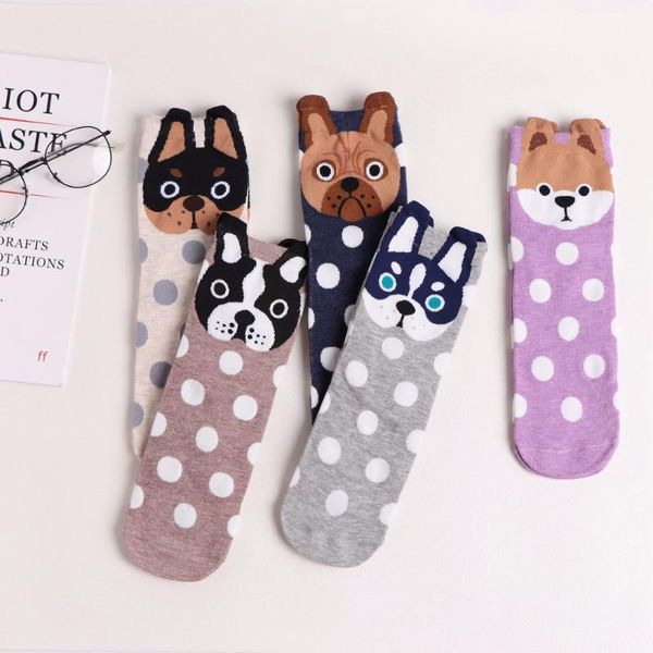 2018 spring and summer womens socks small ear cartoon animal series cute dog harajuku style meias funny socks gifts, Black;white
2018 spring and summer womens socks small ear cartoon animal series cute dog harajuku style meias funny socks gifts, Black;white