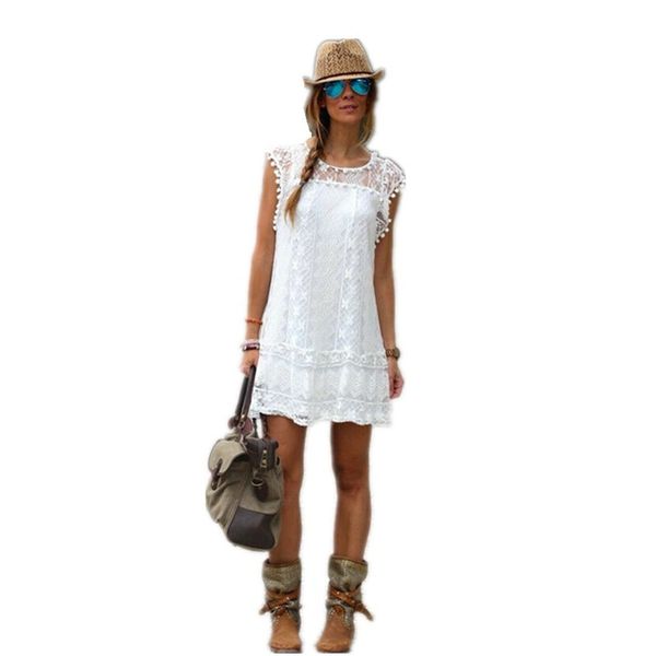 women summer dress lace crocket sleeveless boho mini short dress evening party beach dresses women white sundress, Black;gray
women summer dress lace crocket sleeveless boho mini short dress evening party beach dresses women white sundress, Black;gray