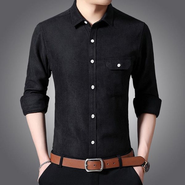 new 2019 men's cotton shirt slim fit fashion long sleeve casual business shirts men dress shirts corduroy camisas, White;black
new 2019 men's cotton shirt slim fit fashion long sleeve casual business shirts men dress shirts corduroy camisas, White;black