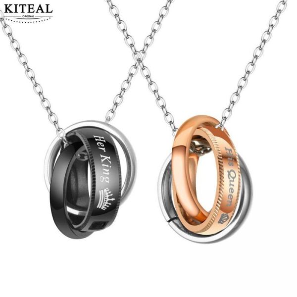 kiteal her king his queen couple circle pendant stainless steel crytal crown charm necklace pendant for women men drop shipping, Silver
kiteal her king his queen couple circle pendant stainless steel crytal crown charm necklace pendant for women men drop shipping, Silver